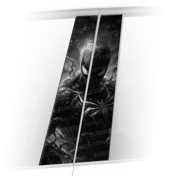 Naklejka na słupek samochodowy SpiderMan Czarnobiały | TurboWrapz.com