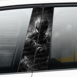 Naklejka na słupek samochodowy SpiderMan Czarnobiały | TurboWrapz.com 2