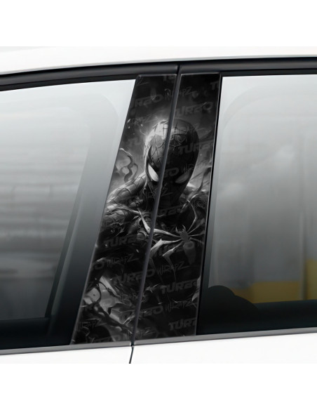 Naklejka na słupek samochodowy SpiderMan Czarnobiały | TurboWrapz.com