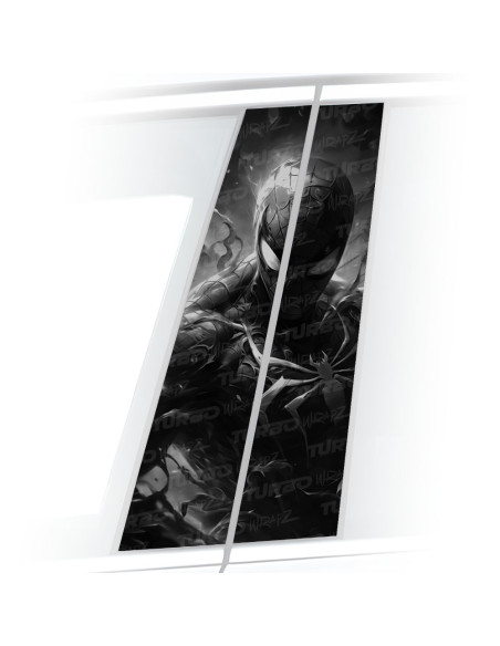 Sticker for car pillar SpiderMan Czarnobiały | TurboWrapz.com