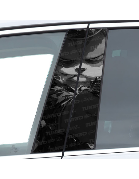 Sticker for car pillar Garfield Mafia Czarnobiały | TurboWrapz.com