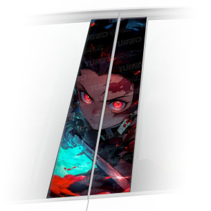 Sticker for car pillar Demon Slayer | TurboWrapz.com