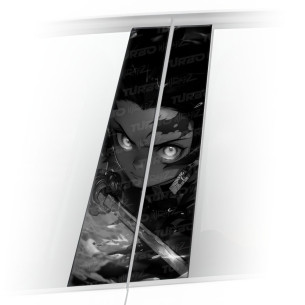 Sticker for car pillar Demon Slayer Czarnobiały | TurboWrapz.com