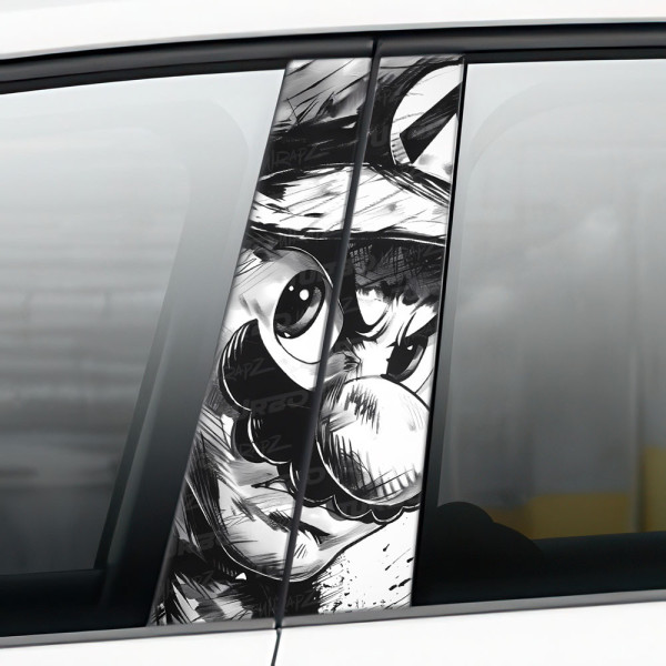 Sticker for car pillar Mario Czarnobiały | TurboWrapz.com