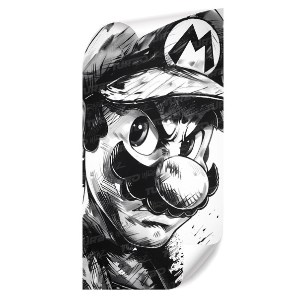 Naklejka na słupek samochodowy Mario Czarnobiały | TurboWrapz.com