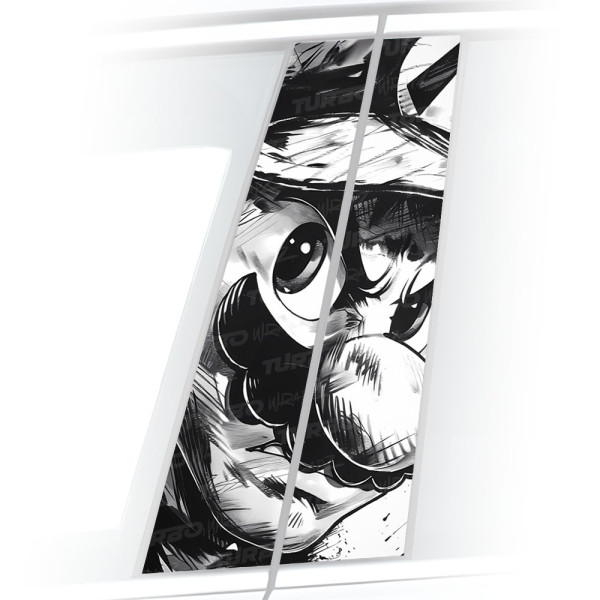 Sticker for car pillar Mario Czarnobiały | TurboWrapz.com