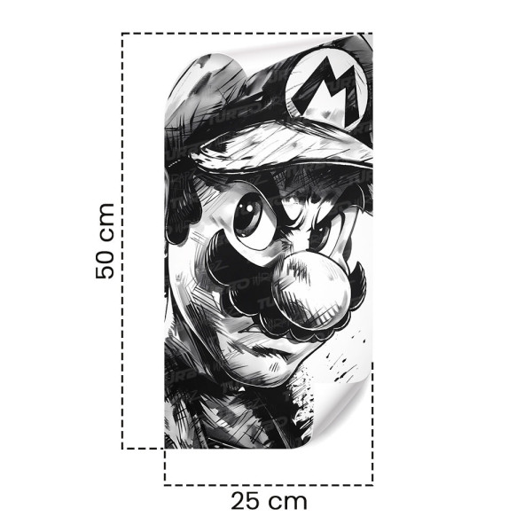 Sticker for car pillar Mario Czarnobiały | TurboWrapz.com