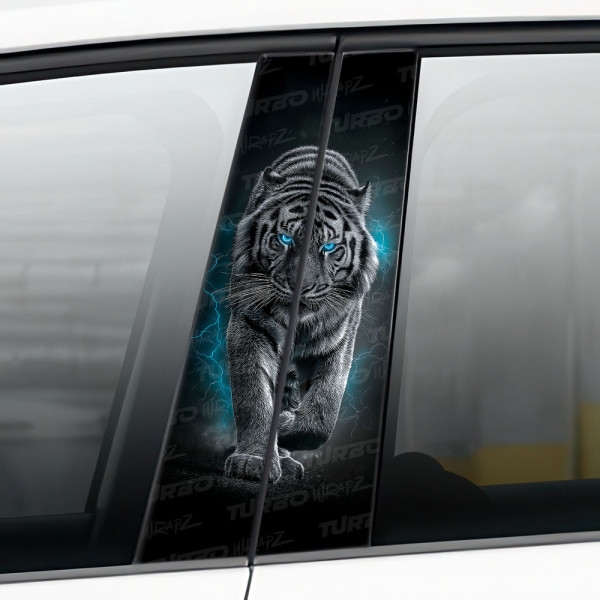 Sticker for car pillar Tygrys w burzy  | TurboWrapz.com