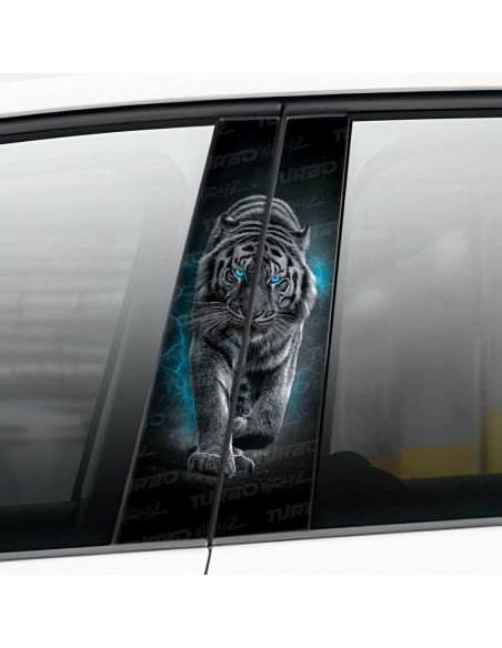 Sticker for car pillar Tygrys w burzy  | TurboWrapz.com