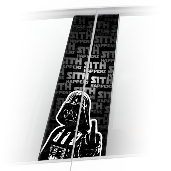 Sticker for car pillar Lord Vader Sith Happens | TurboWrapz.com