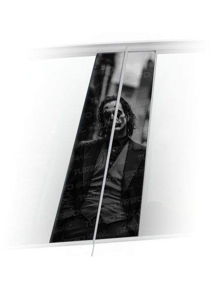 Naklejka na słupek samochodowy Joker w Mieście Czarnobiały | TurboWrapz.com