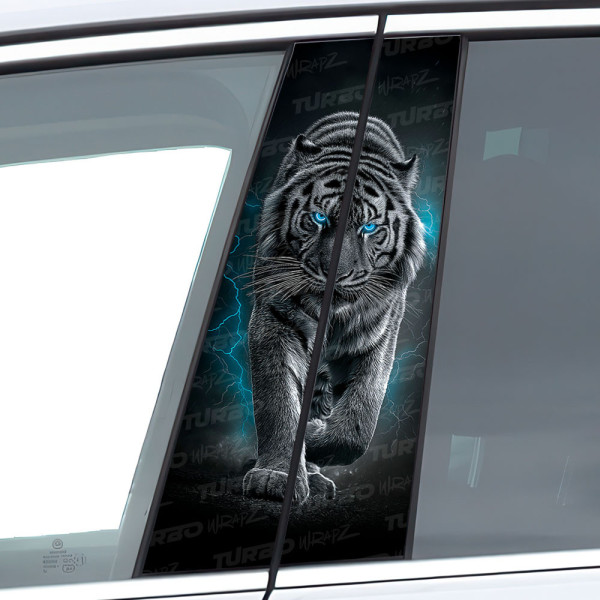 Sticker for car pillar Tygrys w burzy  | TurboWrapz.com