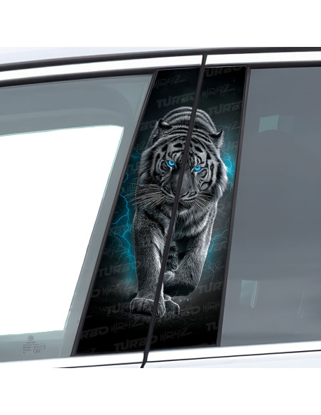 Sticker for car pillar Tygrys w burzy  | TurboWrapz.com