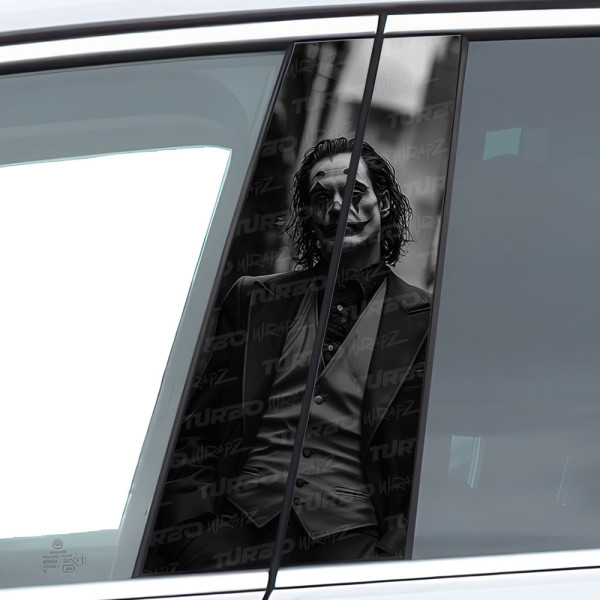 Naklejka na słupek samochodowy Joker w Mieście Czarnobiały | TurboWrapz.com
