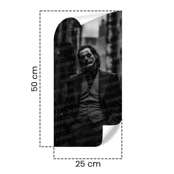 Naklejka na słupek samochodowy Joker w Mieście Czarnobiały | TurboWrapz.com