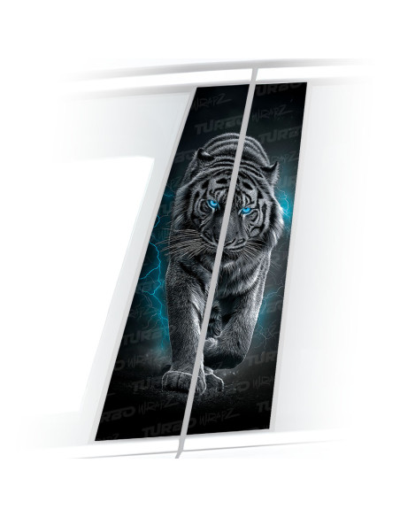 Naklejka na słupek samochodowy Tygrys w burzy  | TurboWrapz.com