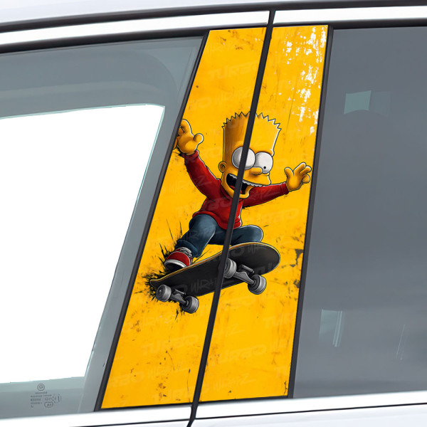 Sticker for car pillar Bart Skater | TurboWrapz.com