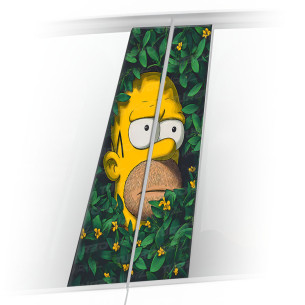 Naklejka na słupek samochodowy Homer w krzakach | TurboWrapz.com