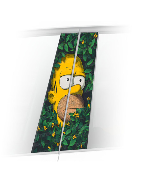 Naklejka na słupek samochodowy Homer w krzakach | TurboWrapz.com