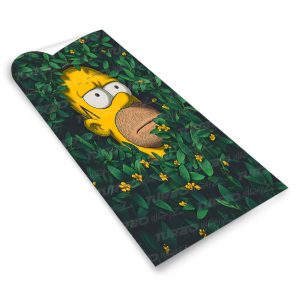 Sticker for car pillar Homer w krzakach | TurboWrapz.com