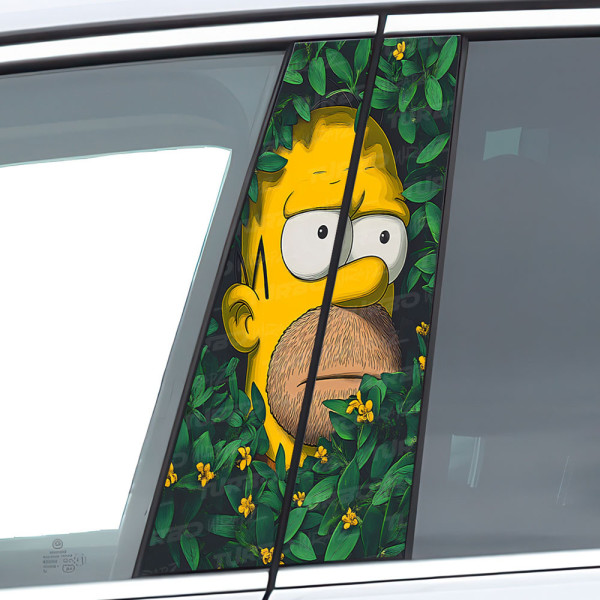Sticker for car pillar Homer w krzakach | TurboWrapz.com