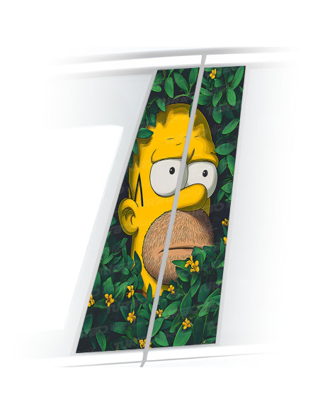 Naklejka na słupek samochodowy Homer w krzakach | TurboWrapz.com