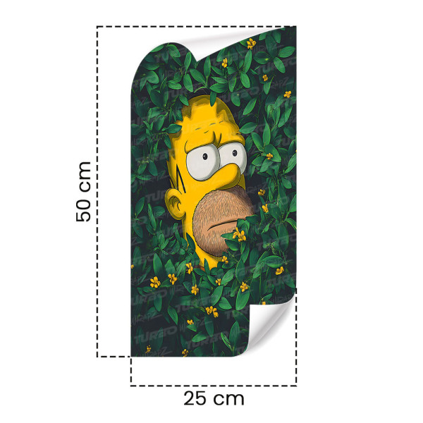 Sticker for car pillar Homer w krzakach | TurboWrapz.com