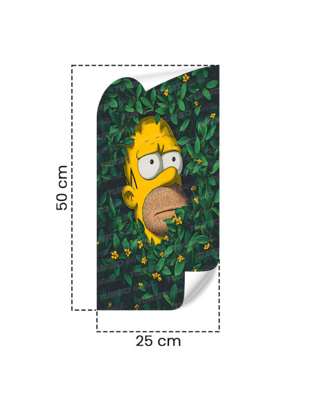 Naklejka na słupek samochodowy Homer w krzakach | TurboWrapz.com