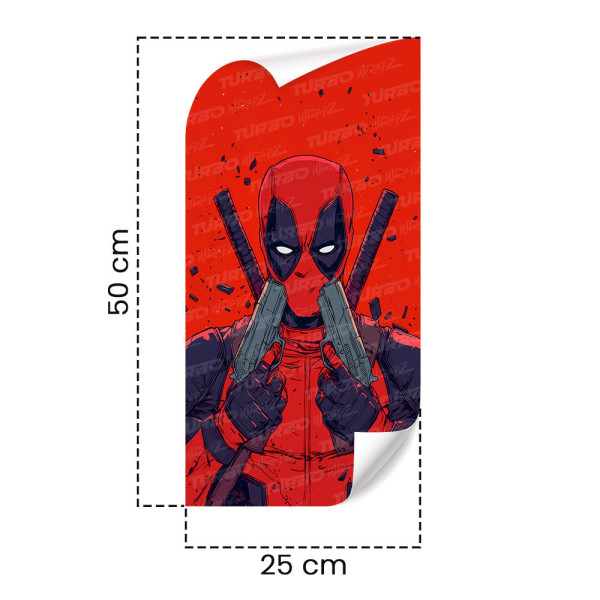 Sticker for car pillar Deadpool z Pistoletami | TurboWrapz.com