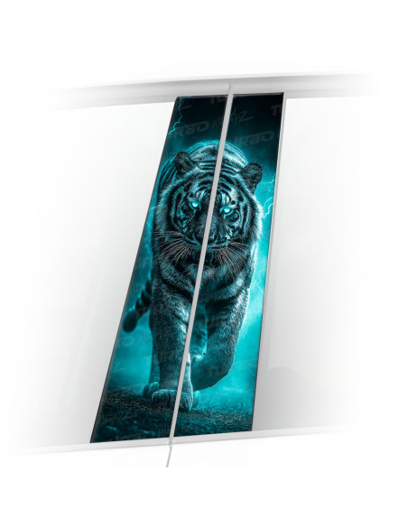 Naklejka na słupek samochodowy Tygrys w burzy 2  | TurboWrapz.com