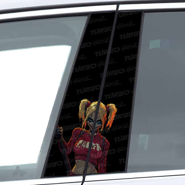 Naklejka na słupek samochodowy Kreskówkowa Harley Quinn | TurboWrapz.com