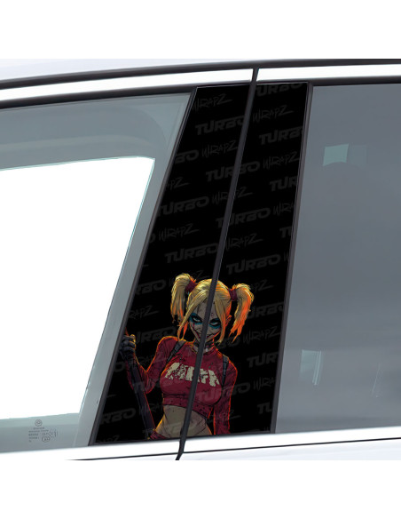 Naklejka na słupek samochodowy Kreskówkowa Harley Quinn | TurboWrapz.com