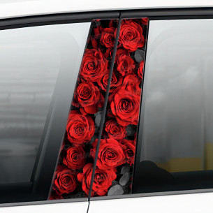 Sticker for car pillar Czerwone Róże | TurboWrapz.com 2