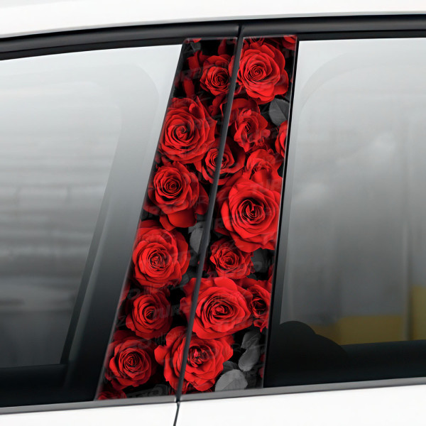 Naklejka na słupek samochodowy Czerwone Róże | TurboWrapz.com