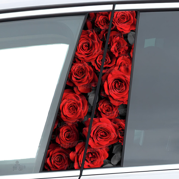 Naklejka na słupek samochodowy Czerwone Róże | TurboWrapz.com