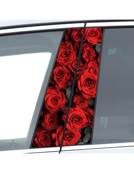 Naklejka na słupek samochodowy Czerwone Róże | TurboWrapz.com