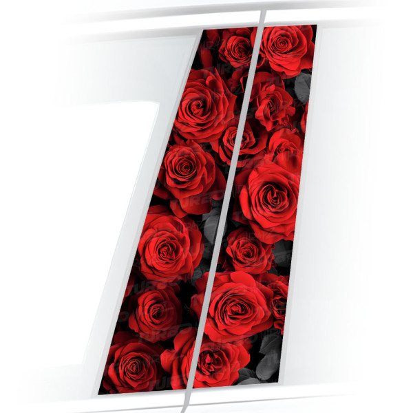 Naklejka na słupek samochodowy Czerwone Róże | TurboWrapz.com