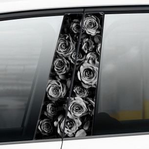 Sticker for car pillar Czarnobiałe Róże | TurboWrapz.com 2