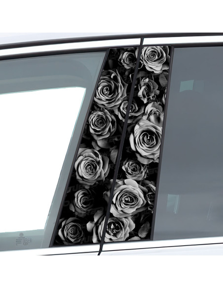 Sticker for car pillar Czarnobiałe Róże | TurboWrapz.com
