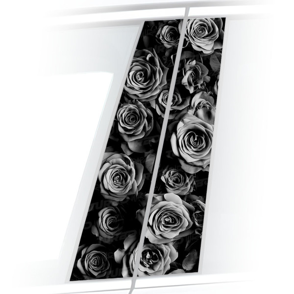Naklejka na słupek samochodowy Czarnobiałe Róże | TurboWrapz.com