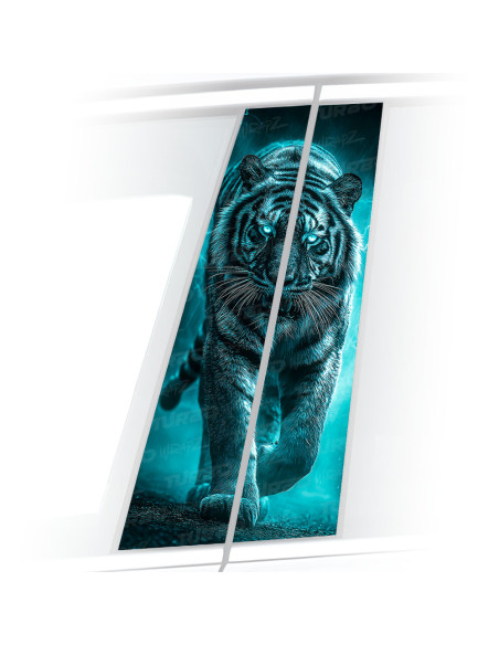 Naklejka na słupek samochodowy Tygrys w burzy 2  | TurboWrapz.com