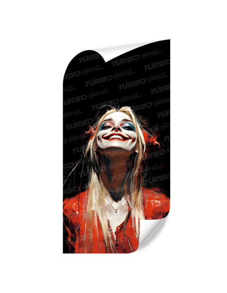 Naklejka na słupek samochodowy Szczęśliwa Harley Quinn | TurboWrapz.com