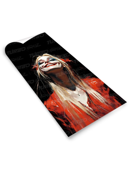 Naklejka na słupek samochodowy Szczęśliwa Harley Quinn | TurboWrapz.com