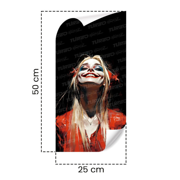 Naklejka na słupek samochodowy Szczęśliwa Harley Quinn | TurboWrapz.com