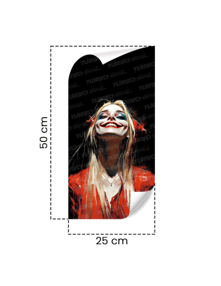 Naklejka na słupek samochodowy Szczęśliwa Harley Quinn | TurboWrapz.com