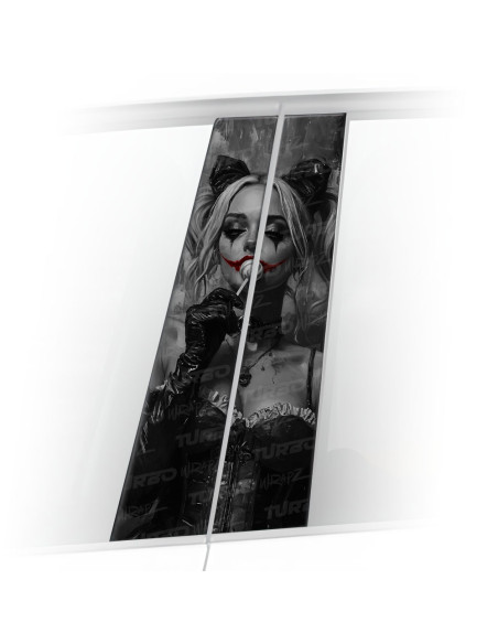 Naklejka na słupek samochodowy Czarnobiała Harley Quinn Lizak | TurboWrapz.com
