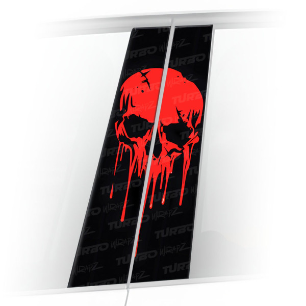 Naklejka na słupek samochodowy Czerwony Punisher | TurboWrapz.com