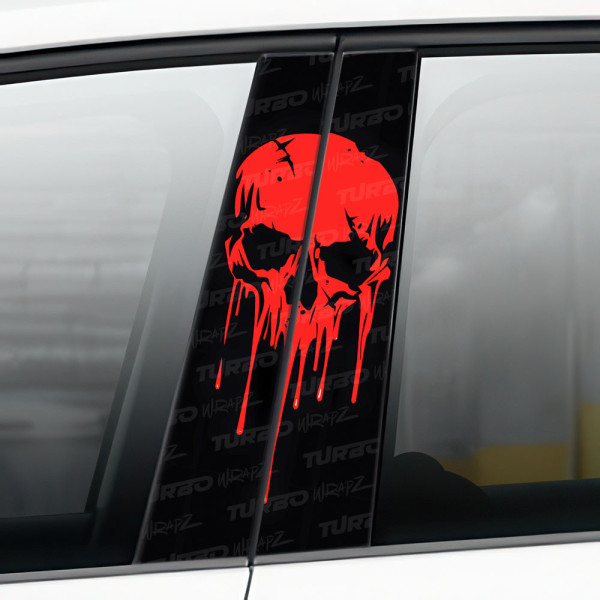 Sticker for car pillar Czerwony Punisher | TurboWrapz.com