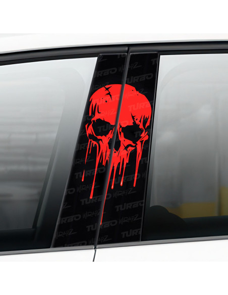 Sticker for car pillar Czerwony Punisher | TurboWrapz.com