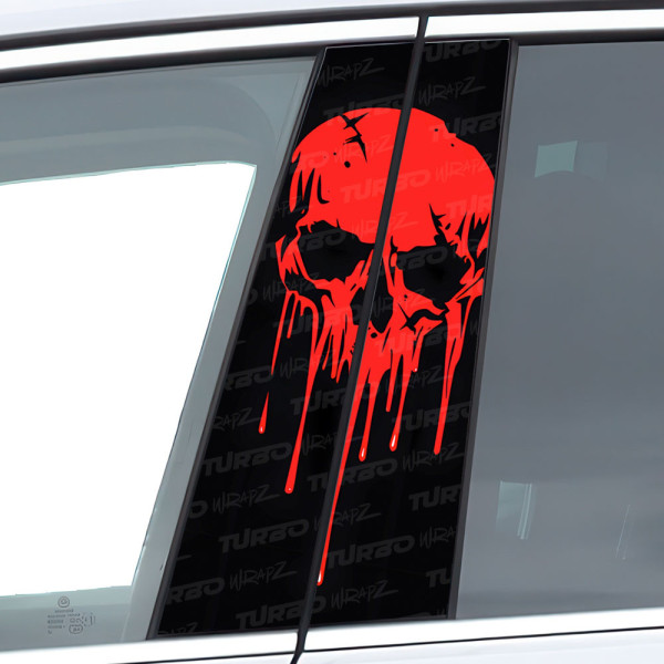 Sticker for car pillar Czerwony Punisher | TurboWrapz.com